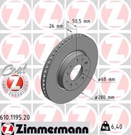 Диск торм vol 850/c70/v70/s70 пер вент 280x26