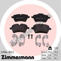 Колодки тормозные дисковые передние 239841802 от производителя ZIMMERMANN