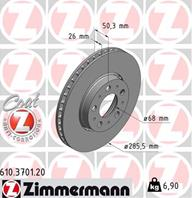 Диск торм vol xc70/s80/v70/s60 97- пер вент 286x26