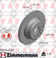 Диск торм bmw e53 4.4/4.6/4.8 02- зад вент 324x20