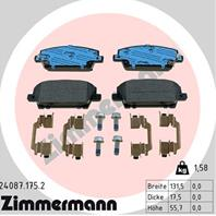 Колодки тормозные дисковые передние 240871752 от производителя ZIMMERMANN