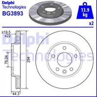 [BG3893] Delphi Диск тормозной задний комплект 2 шт.