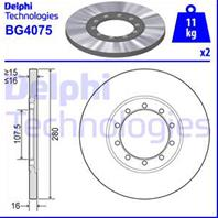 [bg4075] delphi комплект 2 шт. диск тормозной задний