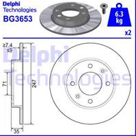 [bg3653] delphi диск тормозной задний комплект 2 шт.