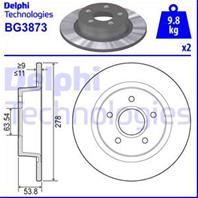 BG3873_диск тормозной задний! Ford Turneo/Transit Connect 1.8 16V/1.8Di/TDCi 02