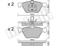 Колодки тормозные передние к-кт MB W202 / W210/211 20.3mm / ATE