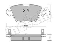 Колодки тормозные дисковые задние 2203190 от производителя METELLI