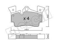 Колодки тормозные дисковые задние 2206551 от производителя METELLI