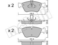 Колодки тормозные передние к-кт MB W202  W210 95&gt&gt  C208 97&gt 19.5 mm