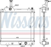 Радиатор системы охлаждения NISSAN: PIXO (UA0) 1.0 09- SUZUKI: ALTO V (GF) 1.0 09- МКПП