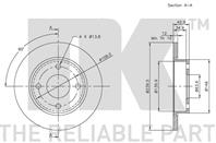 Диск тормозной FORD FIESTA 95-02/KA 96-08/MAZDA 121 96- передний не вент.