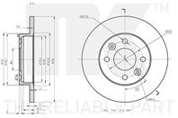 Диск торм dac logan/sandero 04-/ren 19 88-95/clio 96-/megane i -99 пер не вент 4