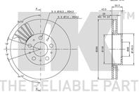 204841nk диск тормозной передний 15 wheel volvo c70-v70 2.0-2.5tdi 98