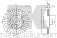 NK 204753 Диск торм пер вент G3/PASSAT VR6 (DF2758)