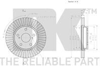 Диск тормозной передний с антикорозийным покрытием (275x22mm) / TOYOTA Auris, Co