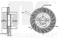 Диск тормозной передний-перфорированный с антикорозийным покрытием (350x32mm) / M.B GLE,M-Class (W16