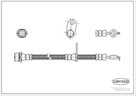 Тормозной шланг передний R [636mm]