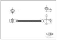 Шланг тормозной ford: p 100 ii 1.8 td/2.0 87-92  t