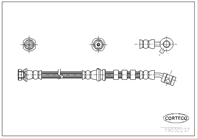 Corteco тормозной шланг nissan primera fr lh