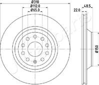 Диск тормозной AUDI A3/SKODA SUPERB/VW GOLF VI/PASSAT задний D 310мм.