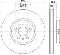 Диск тормозной AUDI A4 07-/A5 07-/Q5 08- передний D 320мм.