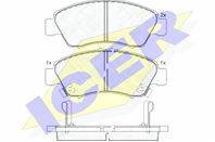 Колодки тормозные дисковые передние 180958 от фирмы ICER