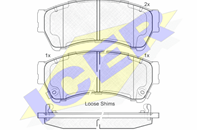 Колодки тормозные дисковые передние 181868 от компании ICER