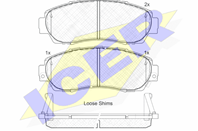 Колодки тормозные дисковые передние 181811 от фирмы ICER