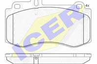 Колодки тормозные дисковые передние 181950 от фирмы ICER