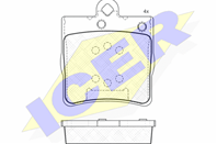 Колодки тормозные дисковые задние 181311 от компании ICER