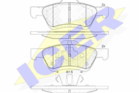 Колодки тормозные дисковые передние 182030 от компании ICER