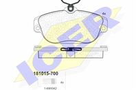 Колодки тормозные дисковые передние 181015700 от фирмы ICER