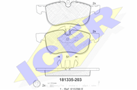 Колодки тормозные дисковые передние 181335 от фирмы ICER