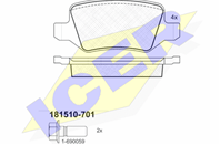 Колодки тормозные дисковые задние 181510701 от компании ICER