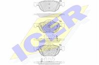 Колодки тормозные дисковые передние 181695 от производителя ICER
