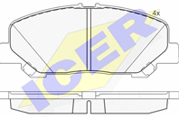 Колодки тормозные дисковые передние 181897 от компании ICER