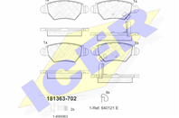 Колодки тормозные дисковые задние 181363702 от компании ICER