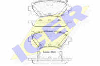 Колодки тормозные дисковые задние 182169 от фирмы ICER