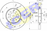 78BD5604-2_диск тормозной передний!\ Audi A3, VW Bora/Golf 1.8T/2.3/1.9TDi 96>