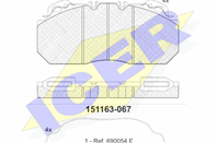 Колодки тормозные 29090 , с 96г с крепежом