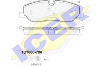 Колодки тормозные дисковые передние 181660700 от компании ICER