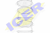 Колодки тормозные дисковые передние 181573 от производителя ICER