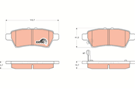 [gdb3405] trw колодки тормозные trw nissan pathfinder 05-/navara 05  задние [gdb3405] комплект на о...