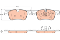 Колодки передние citroen c4 picasso ii gdb2062