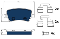 Klocek hamulcowy kpl. VOLVO S60 II, S80 II, V60 I, V70 III, XC60, XC60