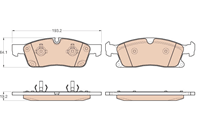 Колодки передние mercedes w166 ml350 4-matic (спорт пакет) gdb1955