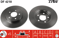 [DF4218] TRW ДИСК ТОРМОЗНОЙ ЗАД  MONDEO
