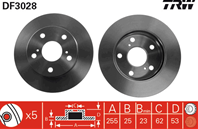 [df3028] trw диск тормозной комплект 2 шт.