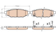 Колодки задние SUBARU FORESTER (SH) GDB3568