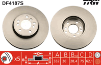 [DF4187S] TRW Диск тормозной
